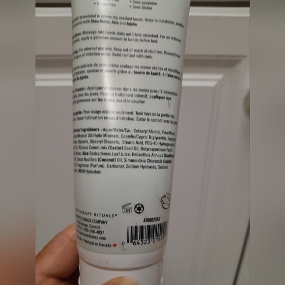 Shea Butter/Almond Hand Cream Vegan Jojoba Size:8.5fl oz  Aromatherapy Rituals - Picture 4 of 4